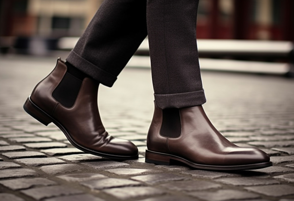 chelsea boots and suit