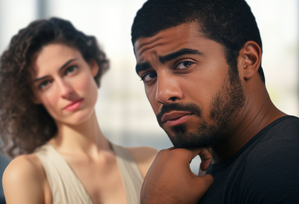 insecure man with woman